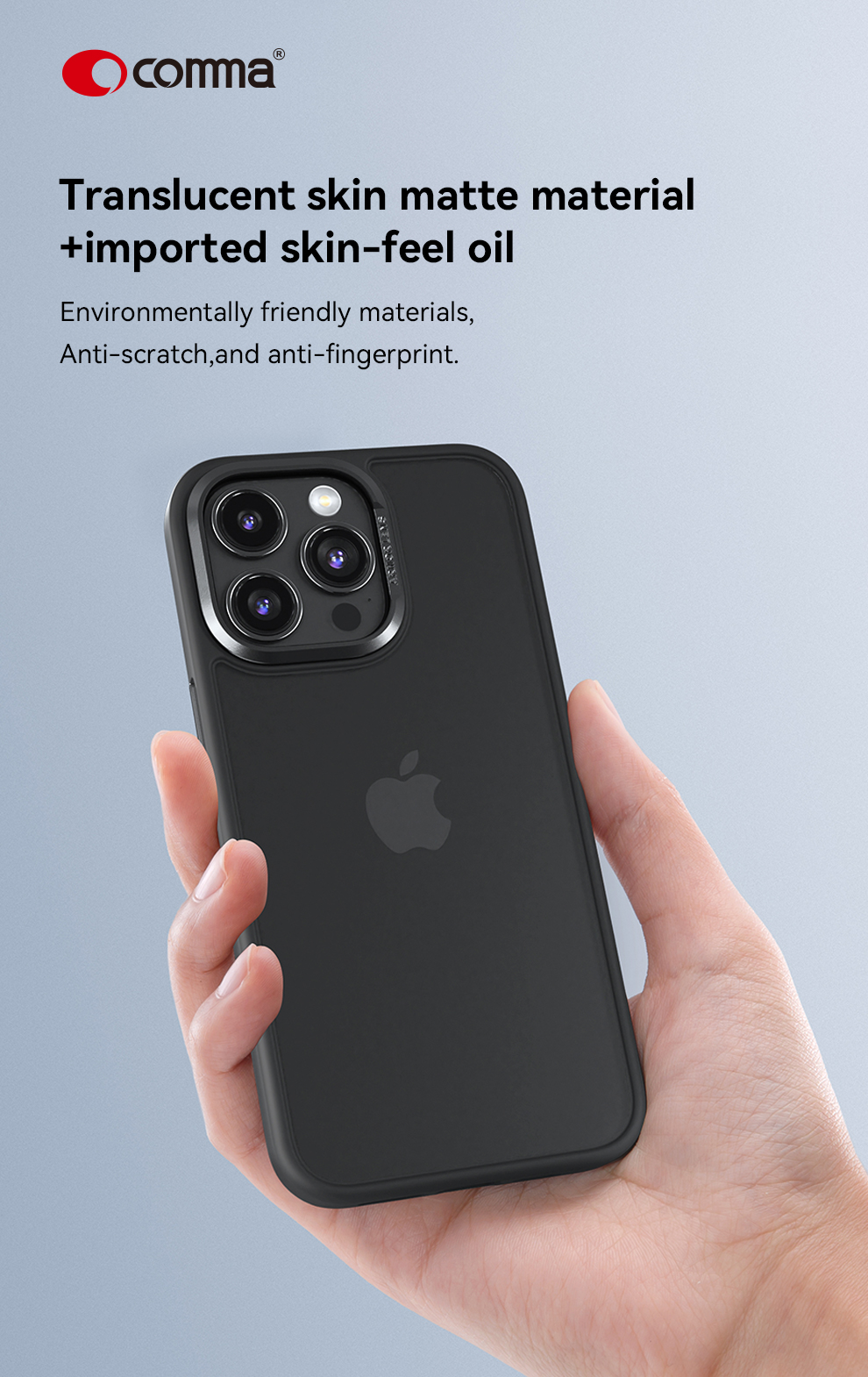 Husa Comma Joy Elegant Iphone 15 Pro Max - Gri